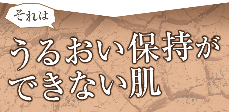 それはうるおい保持ができない肌